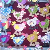 okul öncesınde kağit işler, duvar süsü ,davetiye kartları ,suluboya  çalişması (6734)