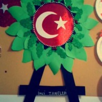 okul öncesınde kağit işler, duvar süsü ,davetiye kartları ,suluboya  çalişması (6740)