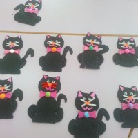 okul öncesınde kağit işler, duvar süsü ,davetiye kartları ,suluboya  çalişması (6750)