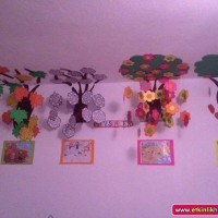 okul öncesınde kağit işler, duvar süsü ,davetiye kartları ,suluboya  çalişması (6755)