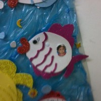 okul öncesınde kağit işler, duvar süsü ,davetiye kartları ,suluboya  çalişması (6764)