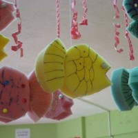 okul öncesınde kağit işler, duvar süsü ,davetiye kartları ,suluboya  çalişması (6789)