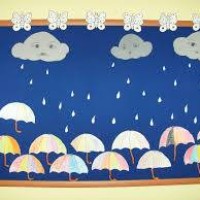 okul öncesınde kağit işler, duvar süsü ,davetiye kartları ,suluboya  çalişması (6790)