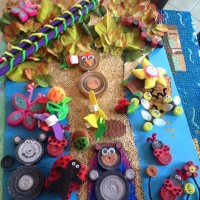 okul öncesınde kağit işler, duvar süsü ,davetiye kartları ,suluboya  çalişması (6802)