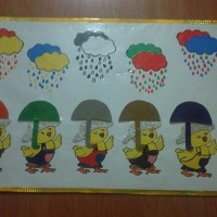 okul öncesınde kağit işler, duvar süsü ,davetiye kartları ,suluboya  çalişması (6831)