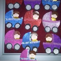 okul öncesınde kağit işler, duvar süsü ,davetiye kartları ,suluboya  çalişması (6845)