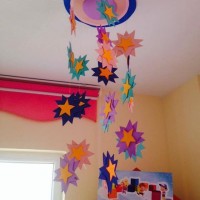 okul öncesınde kağit işler, duvar süsü ,davetiye kartları ,suluboya  çalişması (6863)