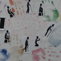 okul öncesınde kağit işler, duvar süsü ,davetiye kartları ,suluboya  çalişması (6866)