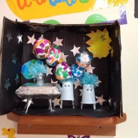 okul öncesınde kağit işler, duvar süsü ,davetiye kartları ,suluboya  çalişması (6867)