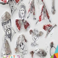 okul öncesınde kağit işler, duvar süsü ,davetiye kartları ,suluboya  çalişması (6872)