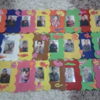 okul öncesınde kağit işler, duvar süsü ,davetiye kartları ,suluboya  çalişması (6880)