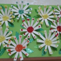 okul öncesınde kağit işler, duvar süsü ,davetiye kartları ,suluboya  çalişması (6888)