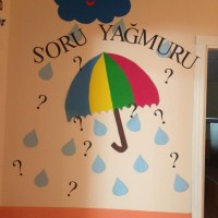 okul öncesınde kağit işler, duvar süsü ,davetiye kartları ,suluboya  çalişması (6893)