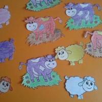 okul öncesınde kağit işler, duvar süsü ,davetiye kartları ,suluboya  çalişması (6904)