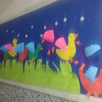 okul öncesınde kağit işler, duvar süsü ,davetiye kartları ,suluboya  çalişması (6912)