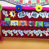 okul öncesınde kağit işler, duvar süsü ,davetiye kartları ,suluboya  çalişması (6914)