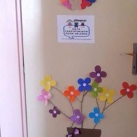 okul öncesınde kağit işler, duvar süsü ,davetiye kartları ,suluboya  çalişması (6952)