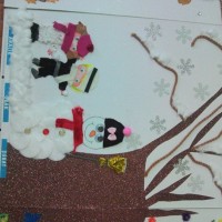 okul öncesınde kağit işler, duvar süsü ,davetiye kartları ,suluboya  çalişması (6960)