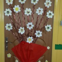 okul öncesınde kağit işler, duvar süsü ,davetiye kartları ,suluboya  çalişması (6964)