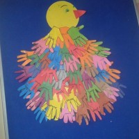 okul öncesınde kağit işler, duvar süsü ,davetiye kartları ,suluboya  çalişması (6972)