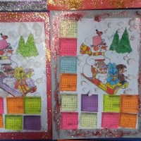 okul öncesınde kağit işler, duvar süsü ,davetiye kartları ,suluboya  çalişması (6974)