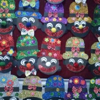 okul öncesınde kağit işler, duvar süsü ,davetiye kartları ,suluboya  çalişması (7013)