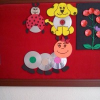 okul öncesınde kağit işler, duvar süsü ,davetiye kartları ,suluboya  çalişması (7022)