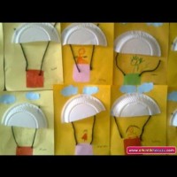 okul öncesınde kağit işler, duvar süsü ,davetiye kartları ,suluboya  çalişması (7029)