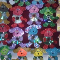 okul öncesınde kağit işler, duvar süsü ,davetiye kartları ,suluboya  çalişması (7035)