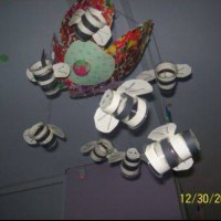 okul öncesınde kağit işler, duvar süsü ,davetiye kartları ,suluboya  çalişması (7036)