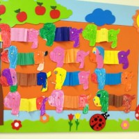 okul öncesınde kağit işler, duvar süsü ,davetiye kartları ,suluboya  çalişması (7040)