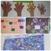 okul öncesınde kağit işler, duvar süsü ,davetiye kartları ,suluboya  çalişması (7060)