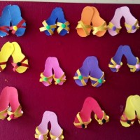 okul öncesınde kağit işler, duvar süsü ,davetiye kartları ,suluboya  çalişması (7065)