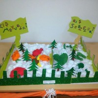 okul öncesınde kağit işler, duvar süsü ,davetiye kartları ,suluboya  çalişması (7069)