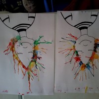 sanat etkınlığı ,boyama çalişması ,artık materyal (271)