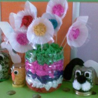 sanat etkınlığı ,boyama çalişması ,artık materyal (652)