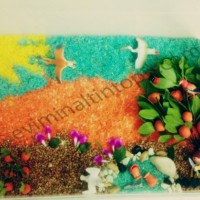 sanat etkınlığı ,boyama çalişması ,artık materyal (701)