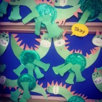 Artık Materyaller,Proje Çalişması, Sınıf Süsleme ,Kapı Süsü, Sayı Birleştirme,Arı Çalişması ,Balık  ,Kuş ,Baykuş,Maymun ,Kurbağa  Çalişması(1934)