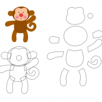 keçeden_hayvanlar_kalıpları_maymun